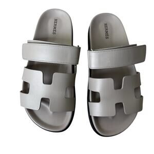 HERMES Chypre Sandal Beige Mastic Size 37